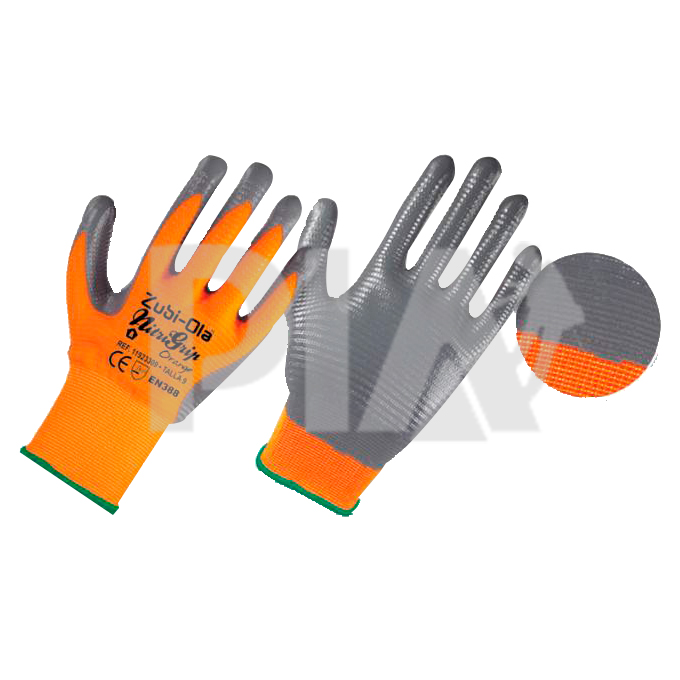 Guante polie/nitrilo nitgrip orange