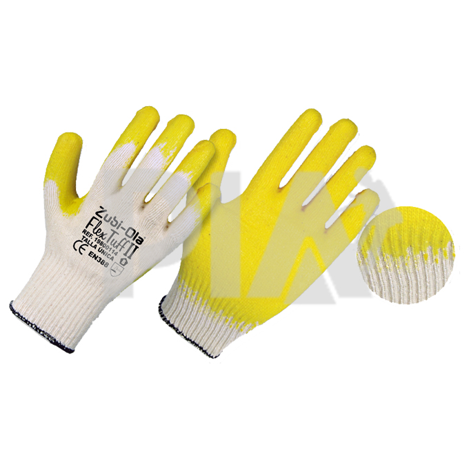 Guante hilaza látex flextuff  II amarillo