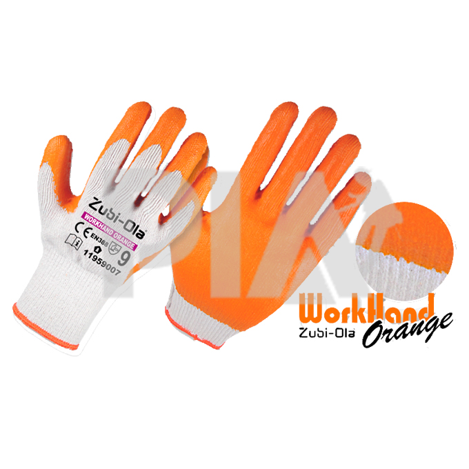 Guante hilaza/poly work hand naranja