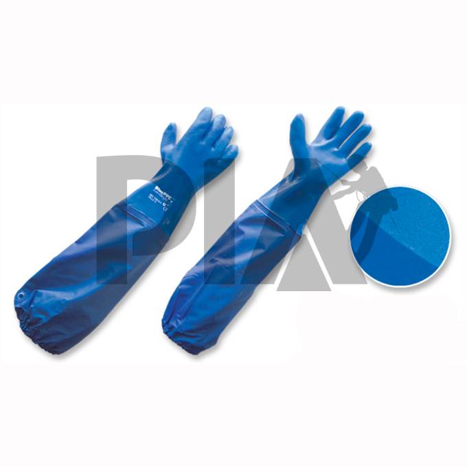 Guante blue PVC largo