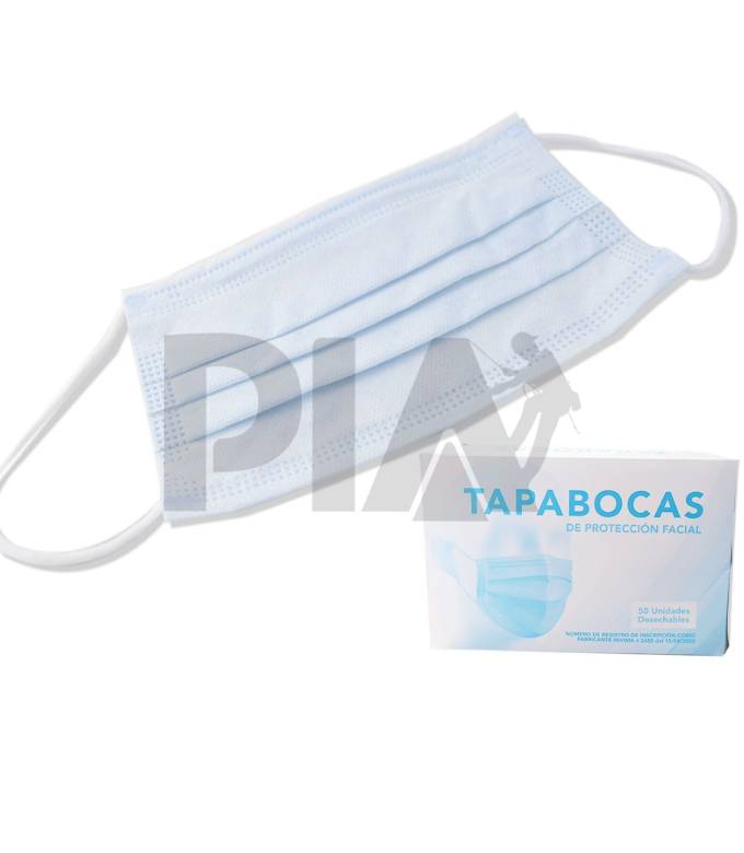 Tapaboca rectangular antifluido 3 capas empaque individual